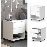 Vicco Jons Rolcontainer – 37 x 37 cm met 2 laden Wit