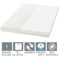 Juskys Koudschuimmatras - 90 x 200 cm - Hoog slaapcomfort & ergonomische lichaamsaanpassing