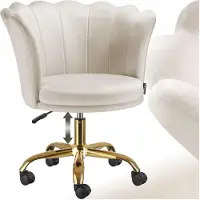 TecTake Refurbished | Bureaustoel - In hoogte verstelbaar draaifauteuil met fluwelen bekleding - Ergonomische