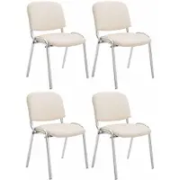 CLP Ken Set van 4 stoelen - Met Chroom - Kunstleer creme