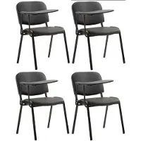 CLP Ken Set van 4 stoelen - met klaptafel - Kunstleer zwart