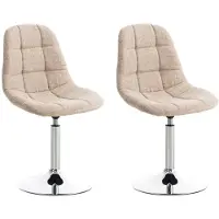 CLP Emil Set van 2 eetkamerstoelen - Stof creme