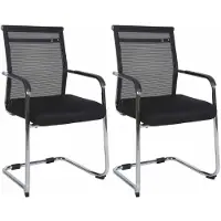 CLP Denny Set van 2 eetkamerstoelen - Bezoekerstoel - Met metalen frame - Met Armleuning - Stof - chroom