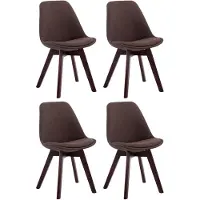 CLP Borneo V2 Set van 4 eetkamerstoelen - Stof bruin walnoot