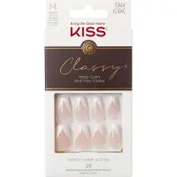 KiSS Classy M - Geometrische Franse Ballerina Kunstnagels - 28 Stuks, Maat M