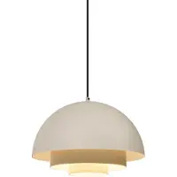QAZQA Scandinavische hanglamp crème met witte binnenkant - Loes