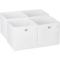 Relaxdays kastmand - set van 4 - opvouwbaar - 30x30x30 cm - voor kleding - speelgoed - wit