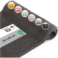 Blumtal Badmat - Anti-slip Badmat - Chenille Zachte Badmat - 40 x 60 cm - Donkergrijs