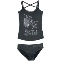 Wednesday - Gothic Bikini Set - Darkness... My old friend - S tot 3XL - voor Vrouwen - zwart - Maat S