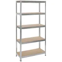 PRACTO Heavy Duty Rek 5 Legborden Grijs - 180 x 90 x 40 cm