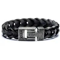 Josh Heren Leren Armband Zwart | 24728-BRA