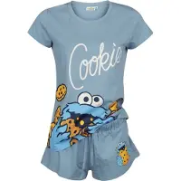Sesame Street Pyjama - Krümelmonster - Cookie - L tot 3XL - voor Vrouwen - blauw - Maat L