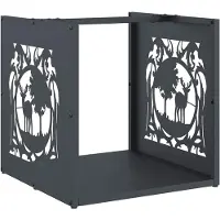 vidaXL Brandhoutrek 40x40x40 cm koudgewalst staal antracietkleurig