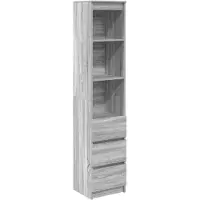vidaXL Hoge kast 37,5x35x180 cm spaanplaat grijs sonoma