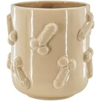 House Vitamin Pot dick ceramics beige 17,5x17,5x17,5cm