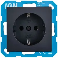ION Industries Stopcontact | | J1/V1 (Inbouw, Randaarde, Mat zwart)