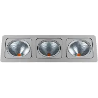 Eglo Inbouwspot | 'VASCELLO-G' LED 3x21W 2700K Zilvergrijs | IP20 Ømm