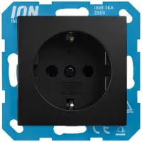 ION Industries Stopcontact | | E1 (Inbouw, Randaarde, Mat zwart)