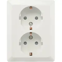 ION Industries Stopcontact | (Half opbouw, Dubbel, Randaarde, Wit)