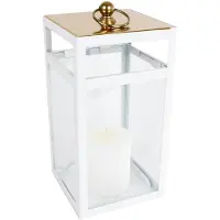 Praxis Lantaarn Goud/wit Metaal 15 X 15 X 32cm