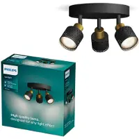 Philips Opbouwspot Niall - Zwart - 19,6cm - 3xgu10