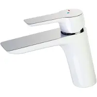 EsseBagno Wastafelmengkraan Amor - Coolstart - Waterbesparend - Wit/chroom - 14,5cm