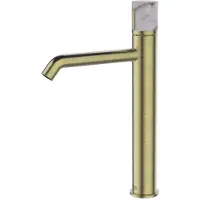EsseBagno Wastafelmengkraan Manopola - Hoge Uitloop - Keramisch - Goud Geborsteld - 7,0cm
