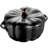 Staub pompoenbraadpan van aardewerk zwart 0,47 L
