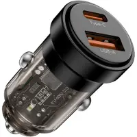 Tech-Protect CC03 autolader met 2 aansluitingen, 30W PD / 3.0 QC, zwart
