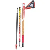TSL Outdoor Carbon 4 Cork Cross Fire Opvouwbare 4-spaaks Trailstokken Geel/Rood || Maat: 125