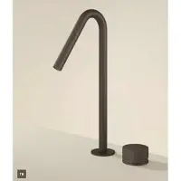 Hotbath Guy GY023HD Diamond wastafelkraan 2-gats hoog met draaibare uitloop geborsteld zwart PVD