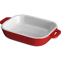 Intirilife Multifunctionele porseleinen ovenschaal in Rood met afmetingen 26 x 17 x 5 cm - Voor dagelijks gebruik in de keuken, thuis in een restaurant hotel of voor een feestje