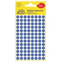 Avery Afneembare markeringspunten Ø 8 mm, blauw 3591 - 4 stuks