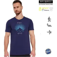 Brubeck Heren Outdoor Wool Pro Shirt – Merino Wol Blend – Lichtgewicht, Ademend & Sneldrogend – Voor Hiking & Wandelen - Donkerblauw - L