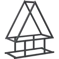 vidaXL Brandhoutrek 50x25x60 cm koudgewalst staal antracietkleurig