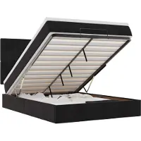 vidaXL Ottoman bed met matrassen en LED's 140x200cm fluweel zwart