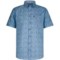 State of Art overhemd blauw geprint katoen