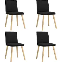 vidaXL Eetkamerstoelen 4 st stof zwart