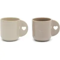 Rivièra Maison Mokken set hartje Grijs - Taste & Enjoy Koffiekopjes - Steengoed - 330ml