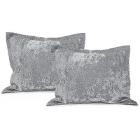 Linnick Velvet Kussensloop - Silver Grey - Kussensloop 60x70cm - Kussenslopen Set van 2
