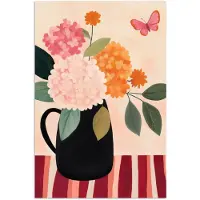 PosterMonkey Poster 120x180 cm - Vaas - Bloemen - Vlinder - Rood - Posters - Kamer decoratie - Wanddecoratie woonkamer - Muurdecoratie slaapkamer XXL