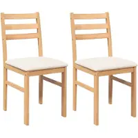 vidaXL Eetkamerstoelen met kussens 2 st massief hout rubber