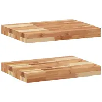 vidaXL Wandschappen 2 st zwevend olieafwerking 40x30x4 cm acaciahout