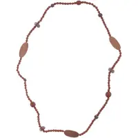 Behave – Ketting – Houten kralen – Bruin;Grijs – 90 cm – Boho Chic
