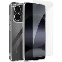 Mayaxess , Beschermingspakket voor Redmi Note 14 4G Soft Shell en gehard glas, Transparant