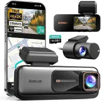 Botslab G980H Pro 2CH 4K Wifi Gps 2CH 64gb dashcam - 4K camera voor + 2K achter - 2,45 inch LCD - Wifi en Gps - Parkeermodus - 64gb Micro SD kaart - dashcam voor auto