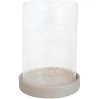 Leeff Lantern Lise – Lantaarns – Beige | Transparant – 17,5 x 24,5 CM – Glas en Keramiek