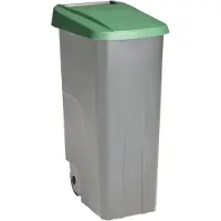 Sunware Afvalcontainer/rolemmer Basic - groen - 110 liter - 57 x 42 x 88 cm - huis/tuin afval scheiden