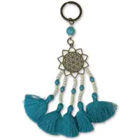 Ruben Robijn Ibiza sleutelhanger - Flower of life - turquoise & bronskleur