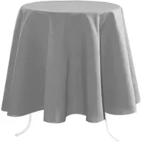 Stof Textiles Tafelkleed - 145 x 240 cm - grijs - Eettafel tafellakens - polyester - tafel dekken - nette afwerking